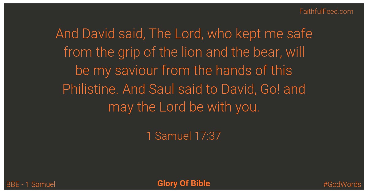 1-samuel 17:37 - Bbe
