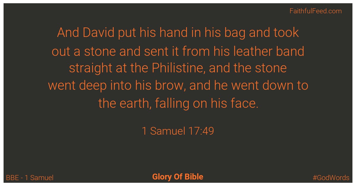 1-samuel 17:49 - Bbe