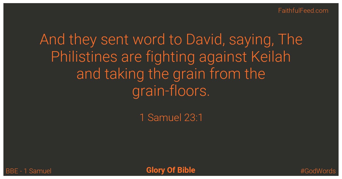 1-samuel 23:1 - Bbe