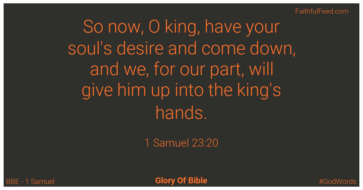 1-samuel 23:20 - Bbe