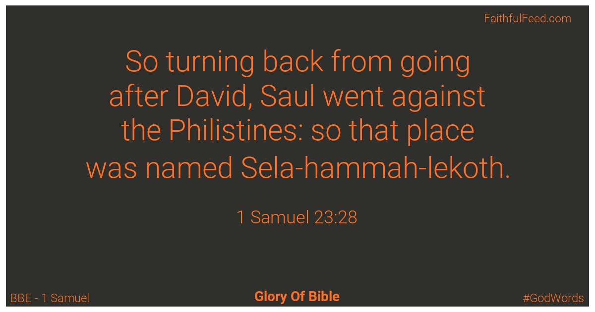 1-samuel 23:28 - Bbe