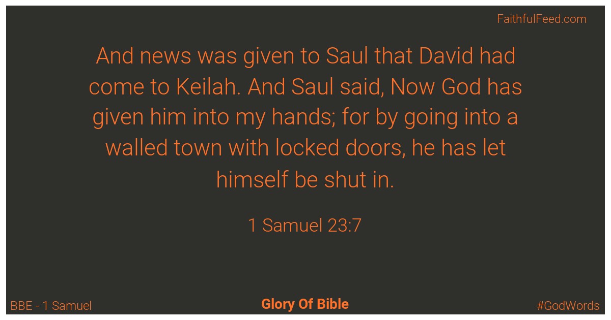 1-samuel 23:7 - Bbe