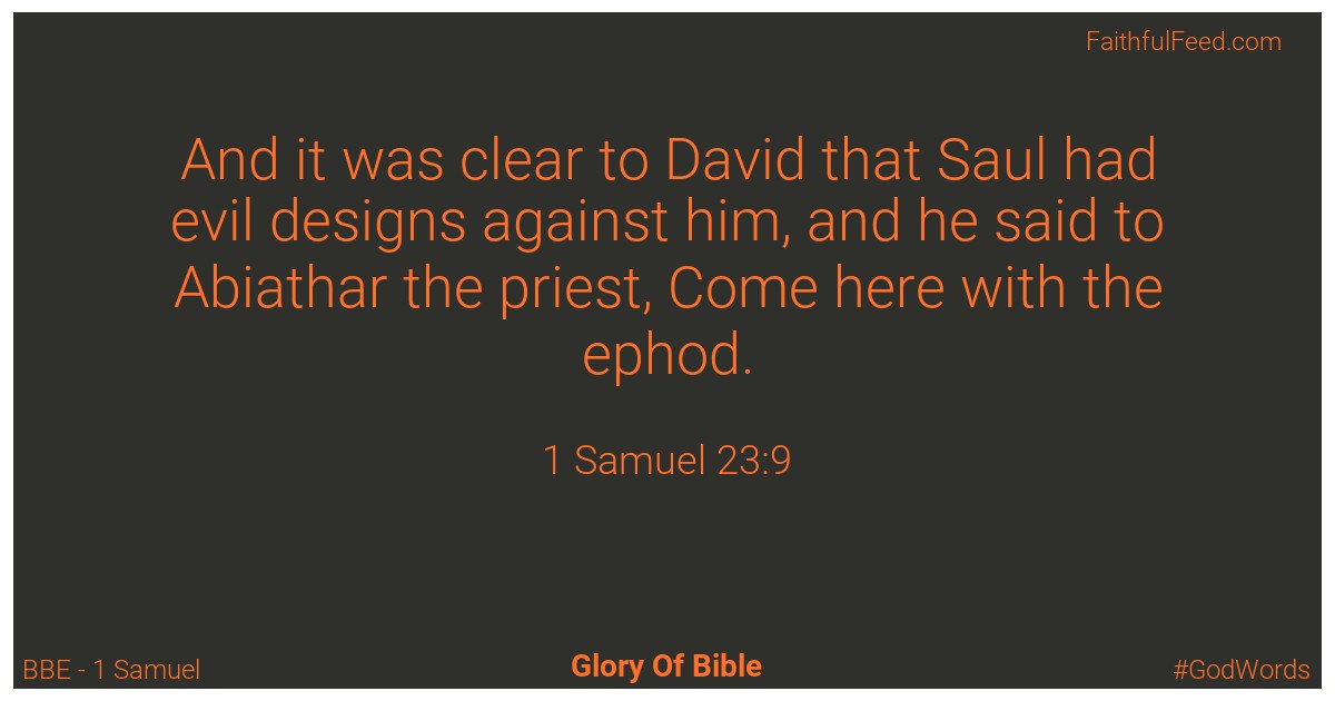 1-samuel 23:9 - Bbe