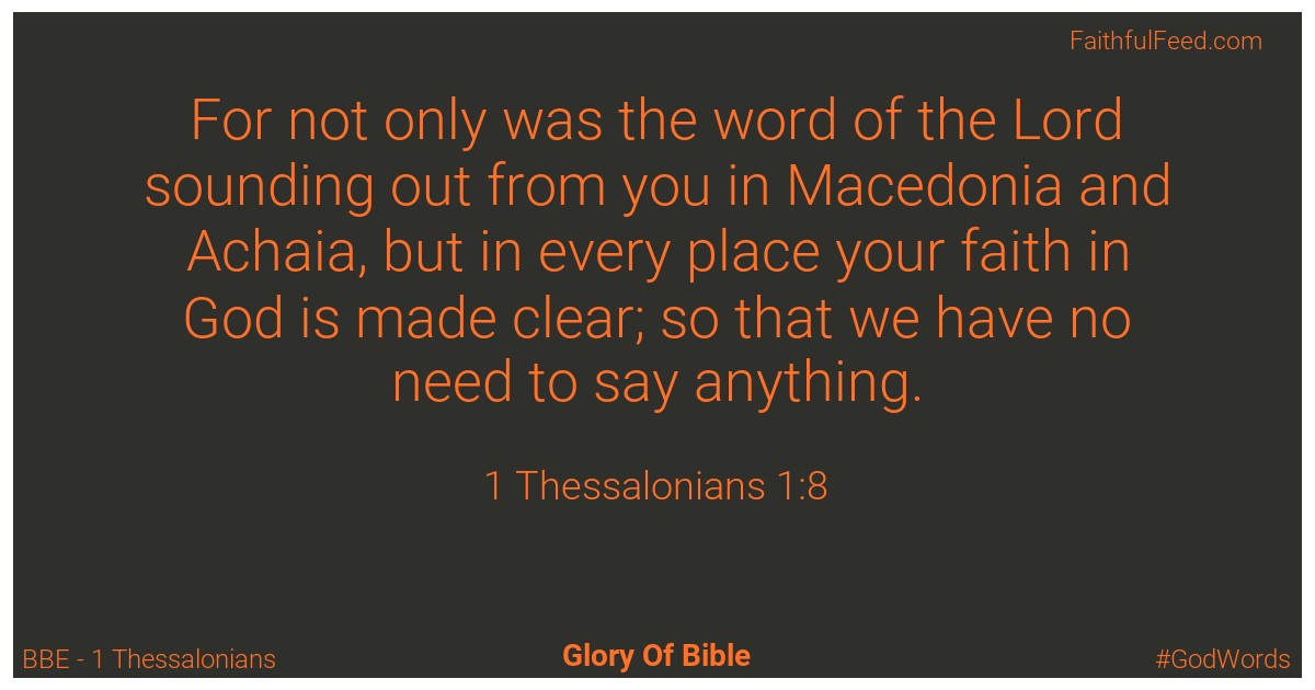 1-thessalonians 1:8 - Bbe