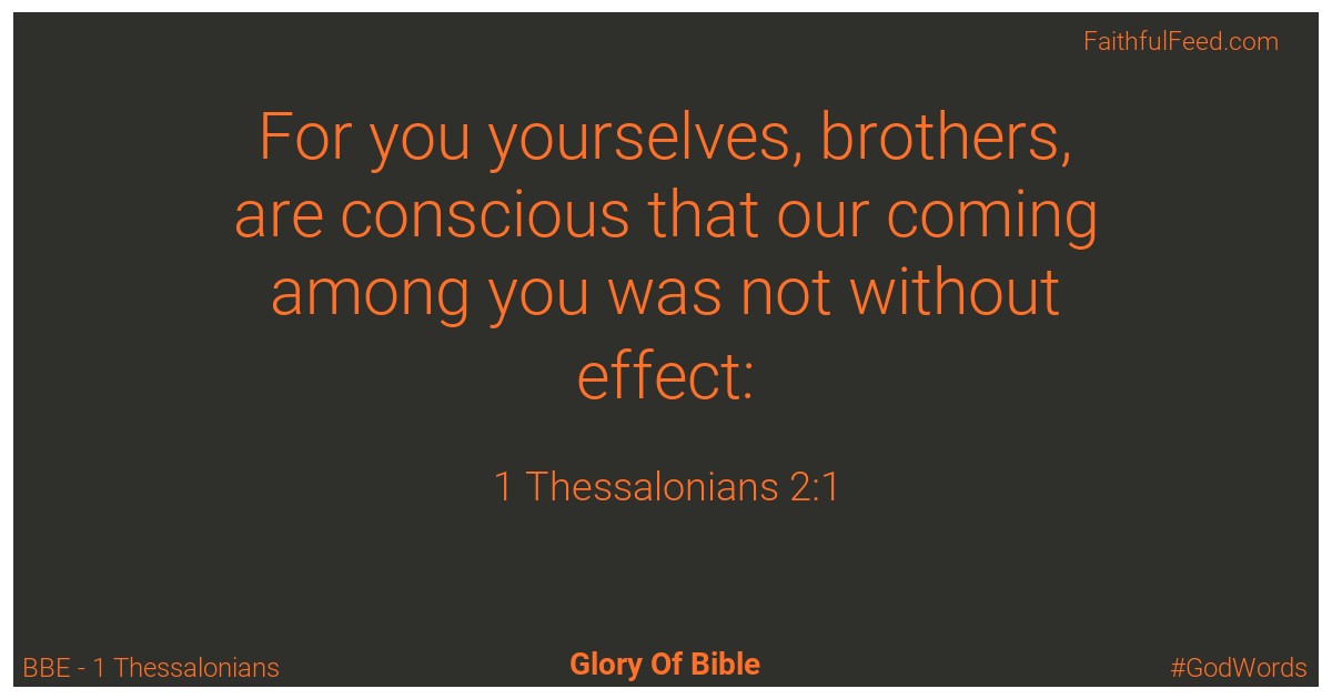 1-thessalonians 2:1 - Bbe