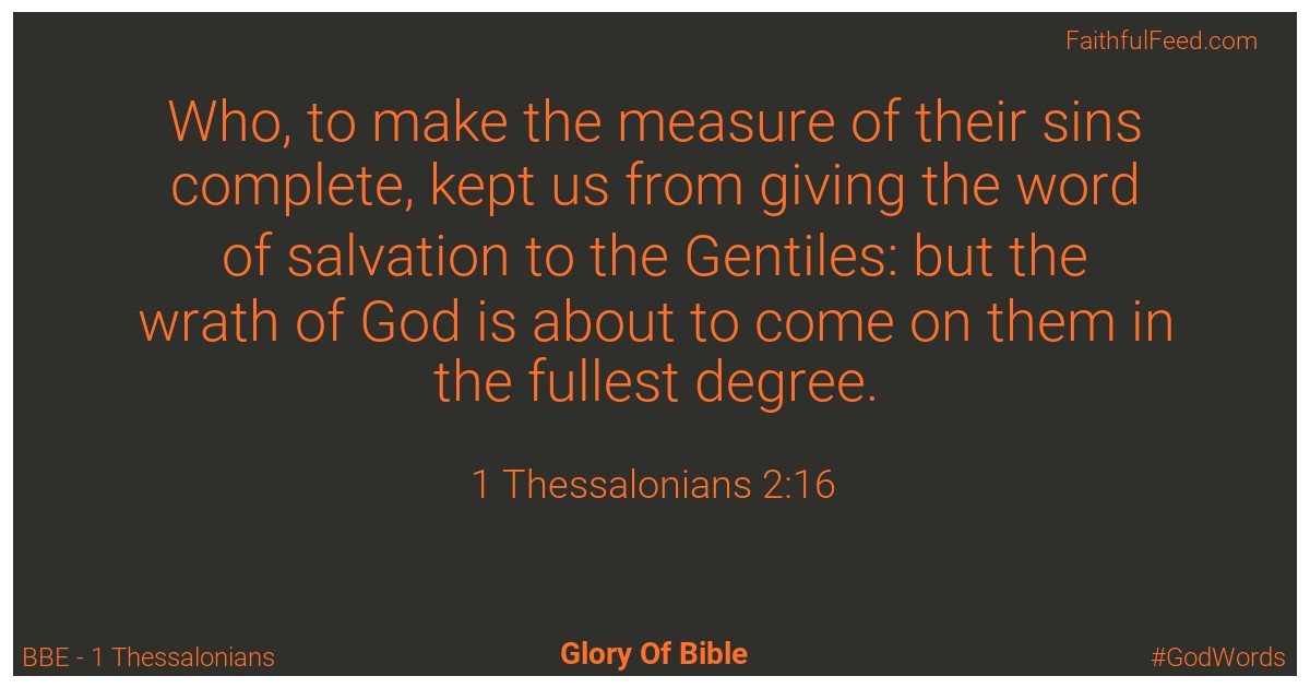 1-thessalonians 2:16 - Bbe