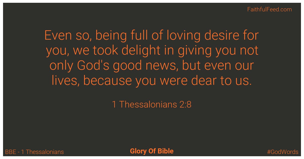 1-thessalonians 2:8 - Bbe