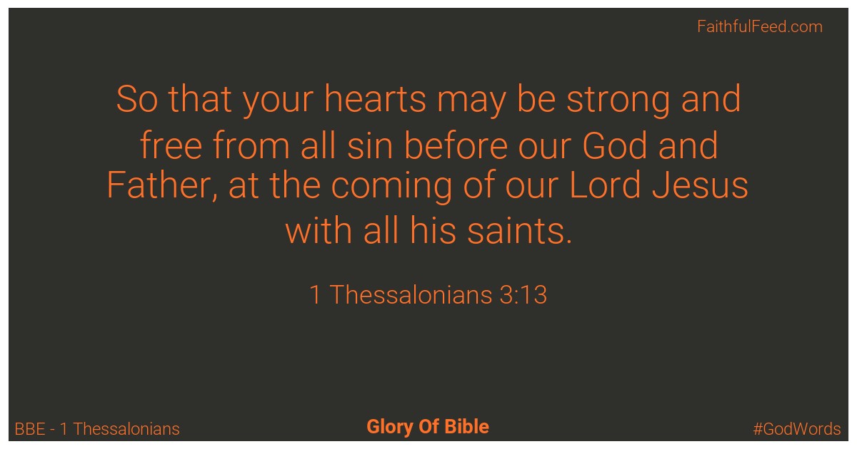 1-thessalonians 3:13 - Bbe