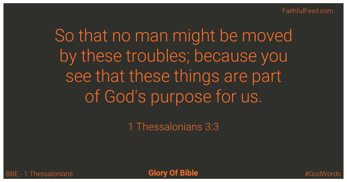 1-thessalonians 3:3 - Bbe