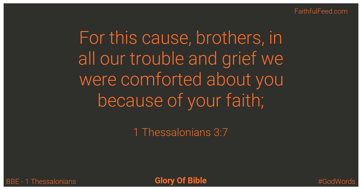 1-thessalonians 3:7 - Bbe