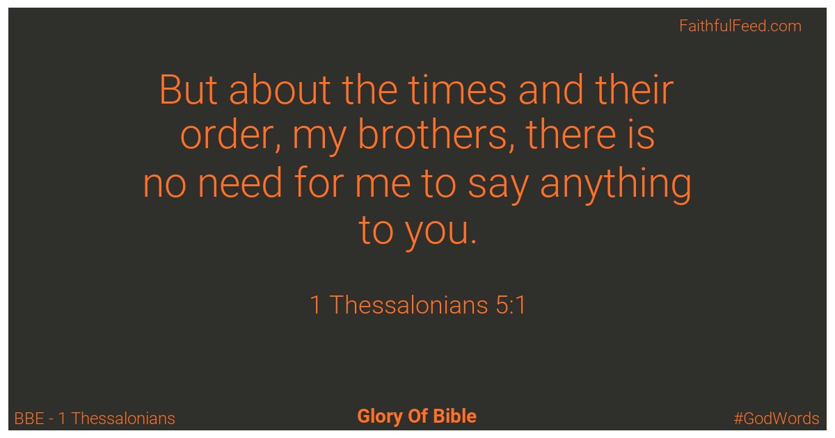 1-thessalonians 5:1 - Bbe
