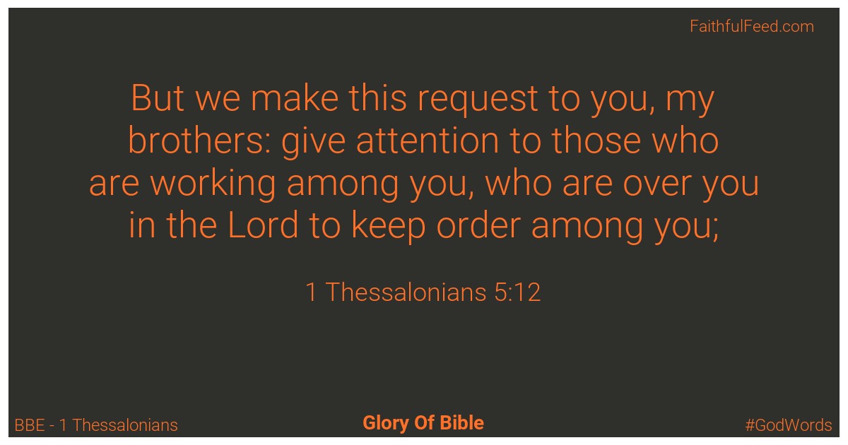 1-thessalonians 5:12 - Bbe