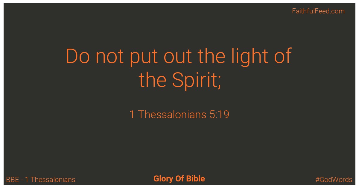 1-thessalonians 5:19 - Bbe