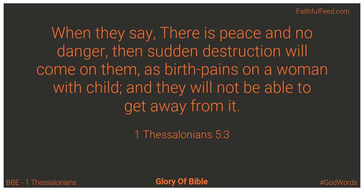 1-thessalonians 5:3 - Bbe