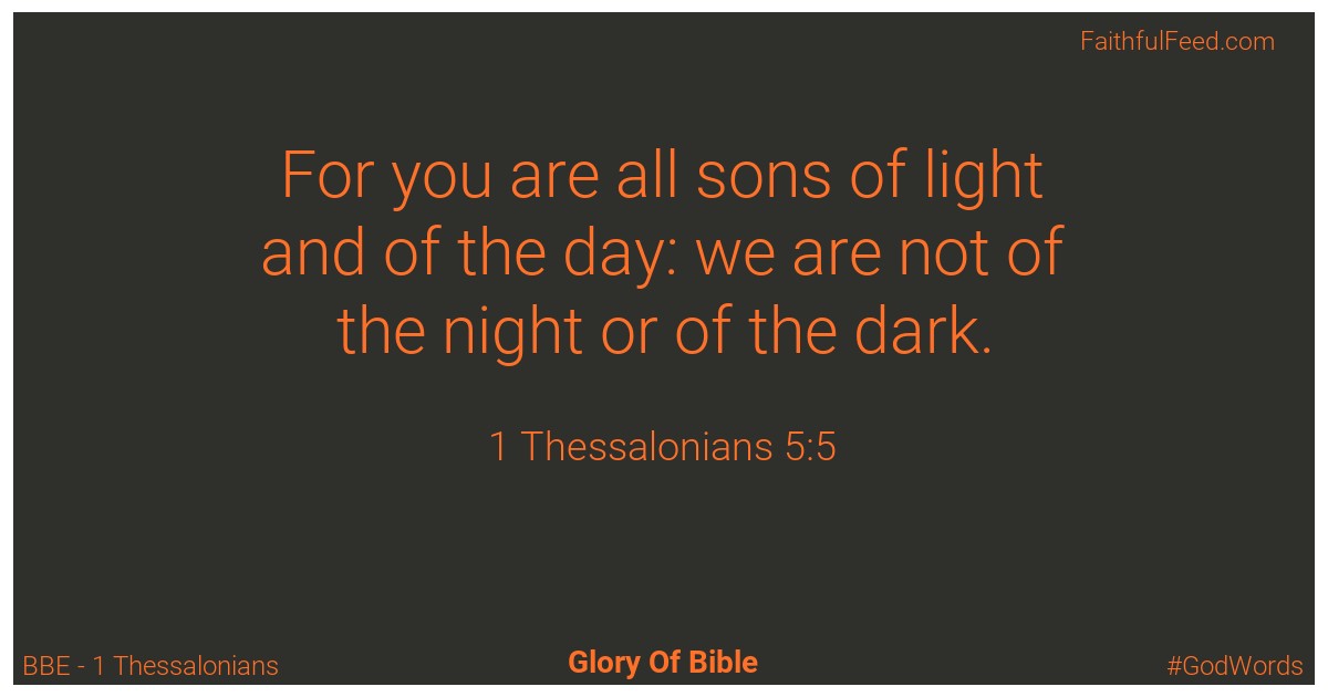 1-thessalonians 5:5 - Bbe