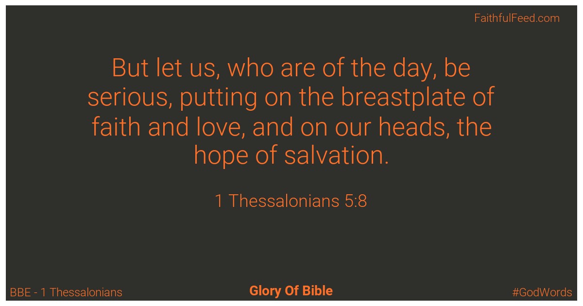 1-thessalonians 5:8 - Bbe