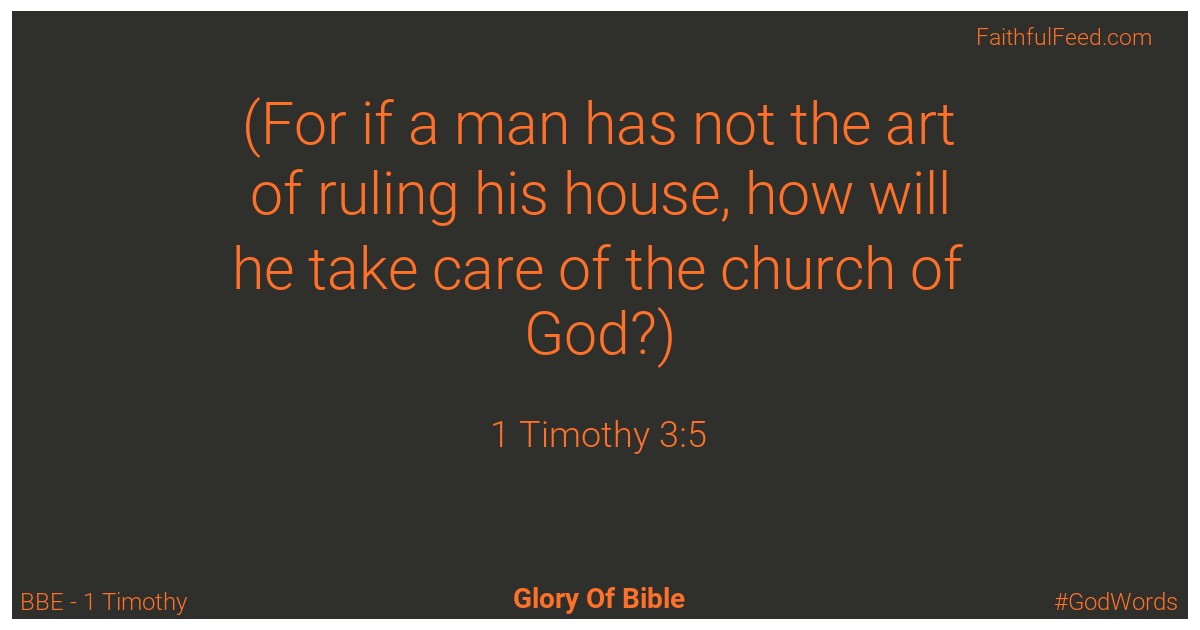 1-timothy 3:5 - Bbe