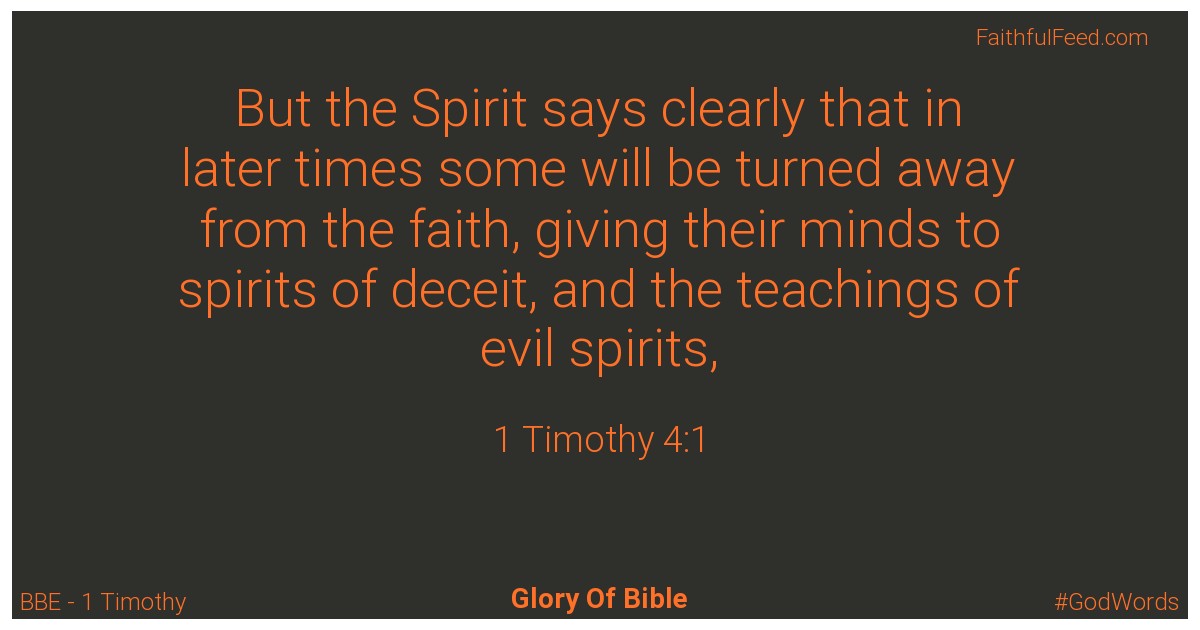 The Bible Verses from 1-timothy Chapter 4 - Bbe
