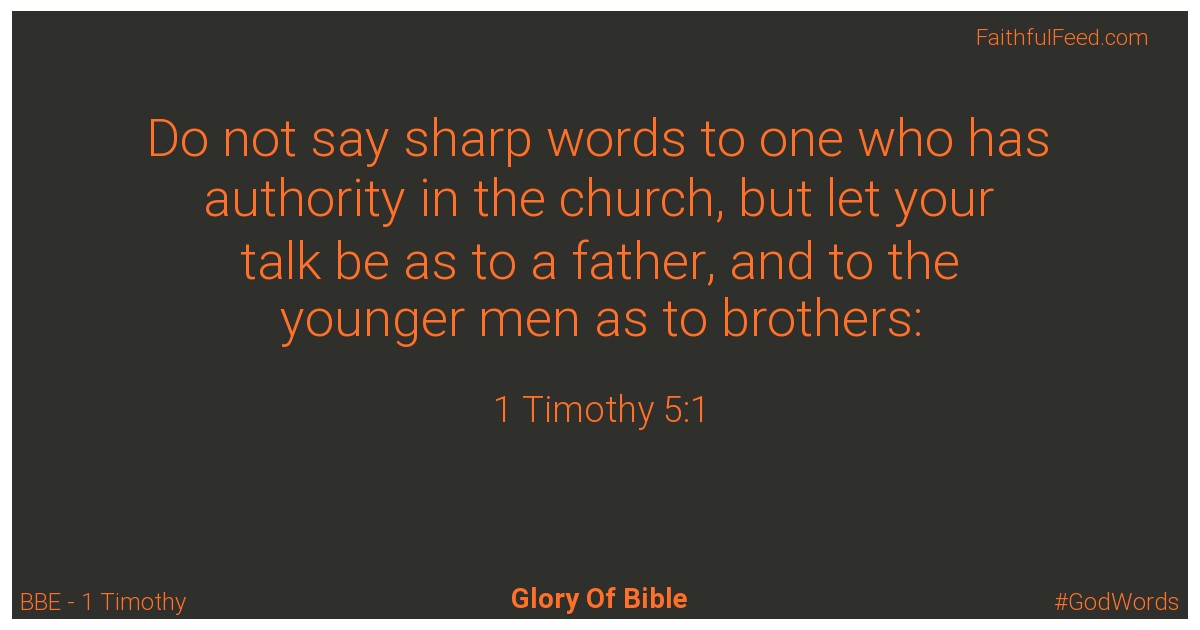 The Bible Verses from 1-timothy Chapter 5 - Bbe