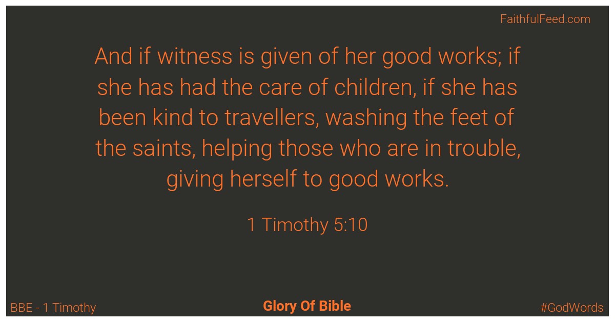 1-timothy 5:10 - Bbe