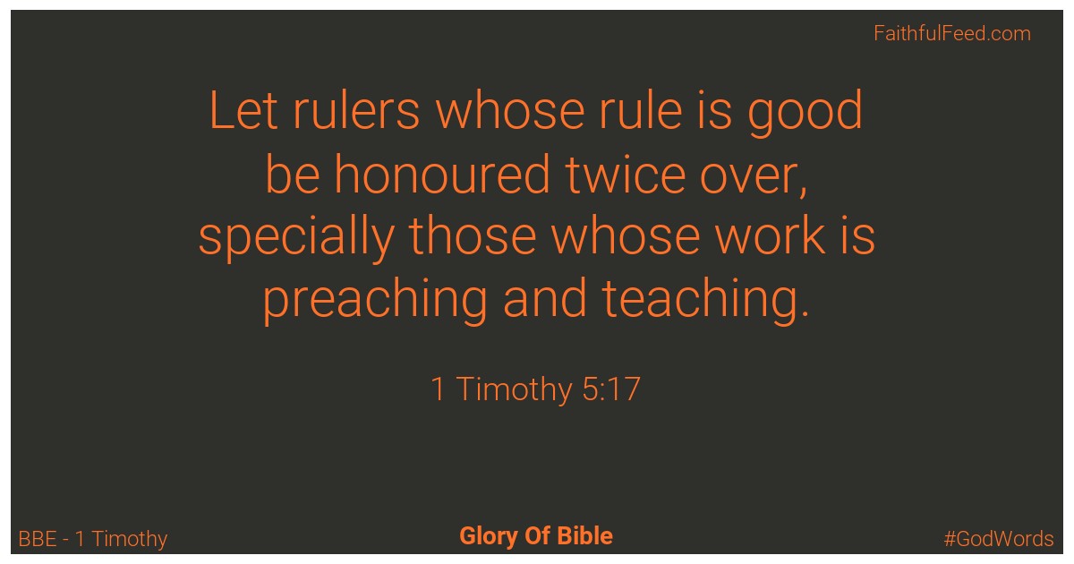 1-timothy 5:17 - Bbe