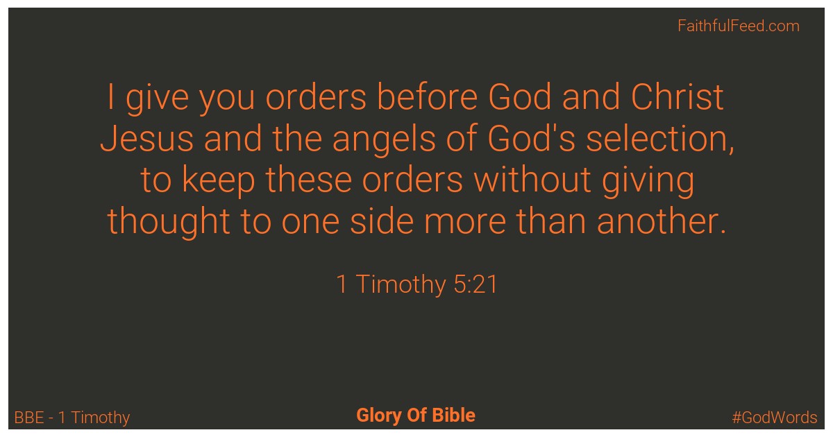 1-timothy 5:21 - Bbe