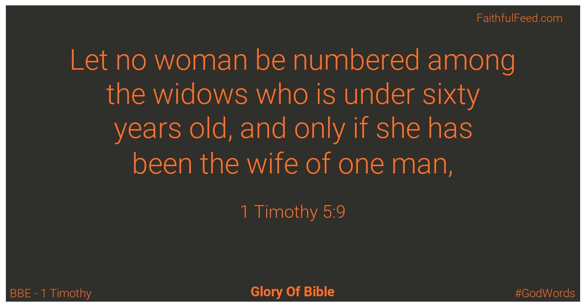 1-timothy 5:9 - Bbe