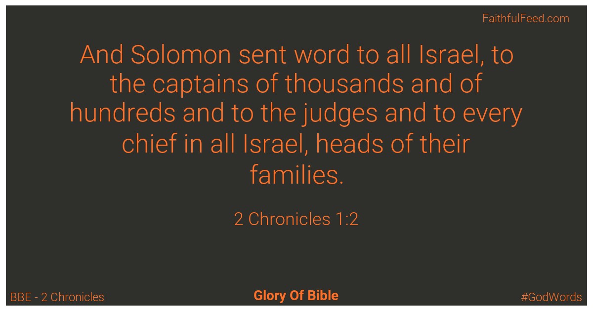 2-chronicles 1:2 - Bbe