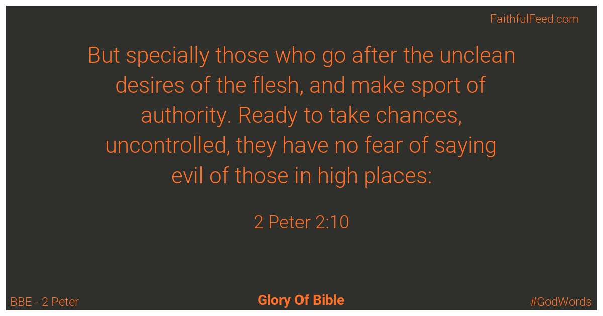 2-peter 2:10 - Bbe