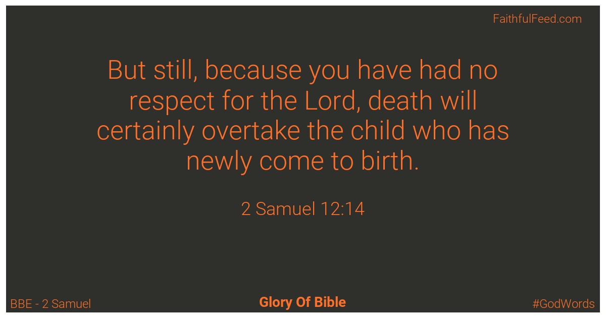 2-samuel 12:14 - Bbe