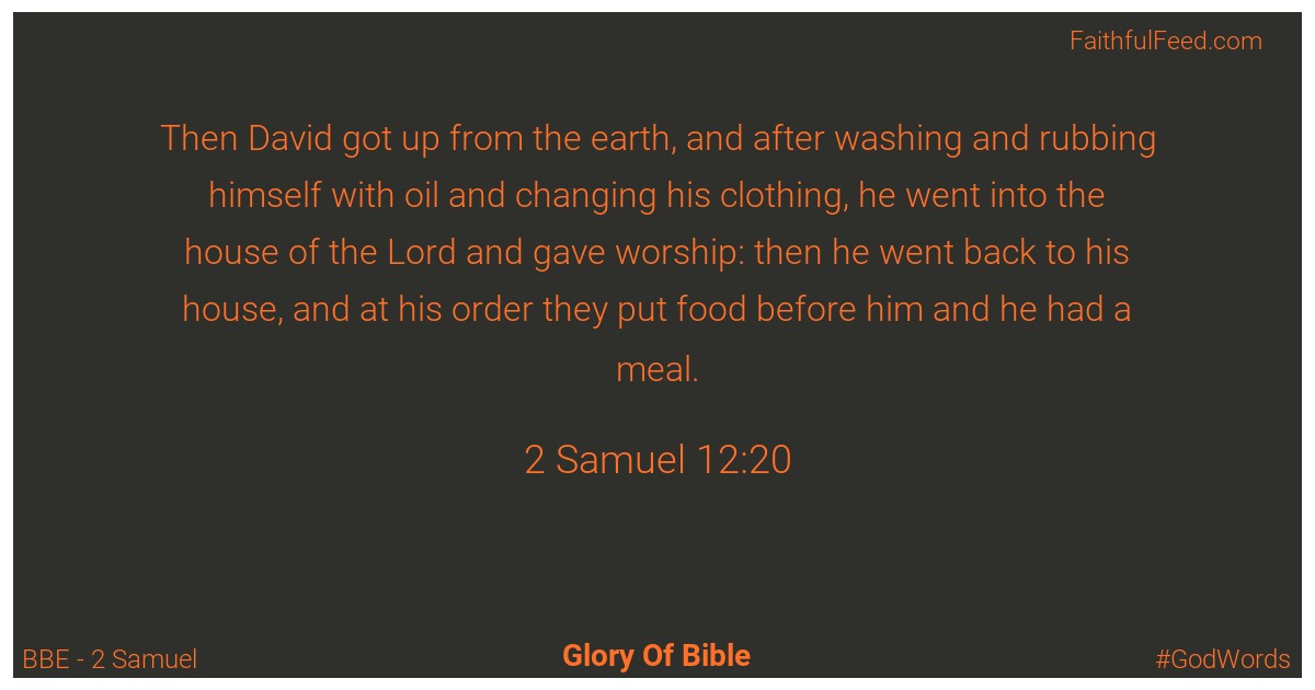 2-samuel 12:20 - Bbe