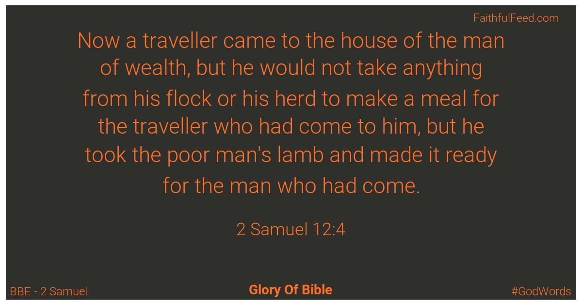 2-samuel 12:4 - Bbe