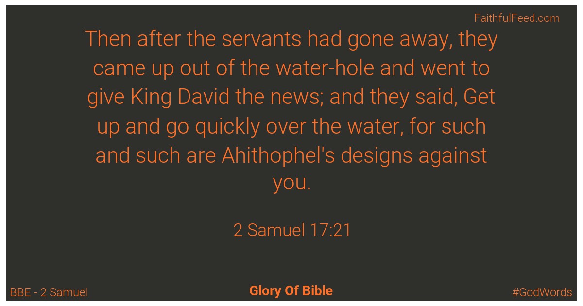 2-samuel 17:21 - Bbe