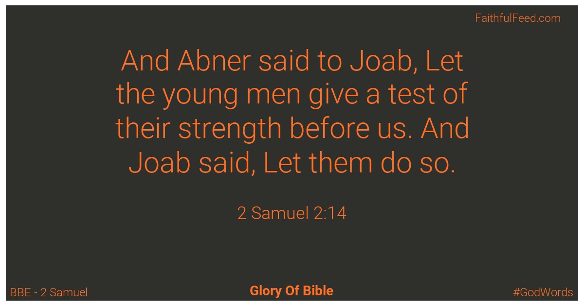 2-samuel 2:14 - Bbe