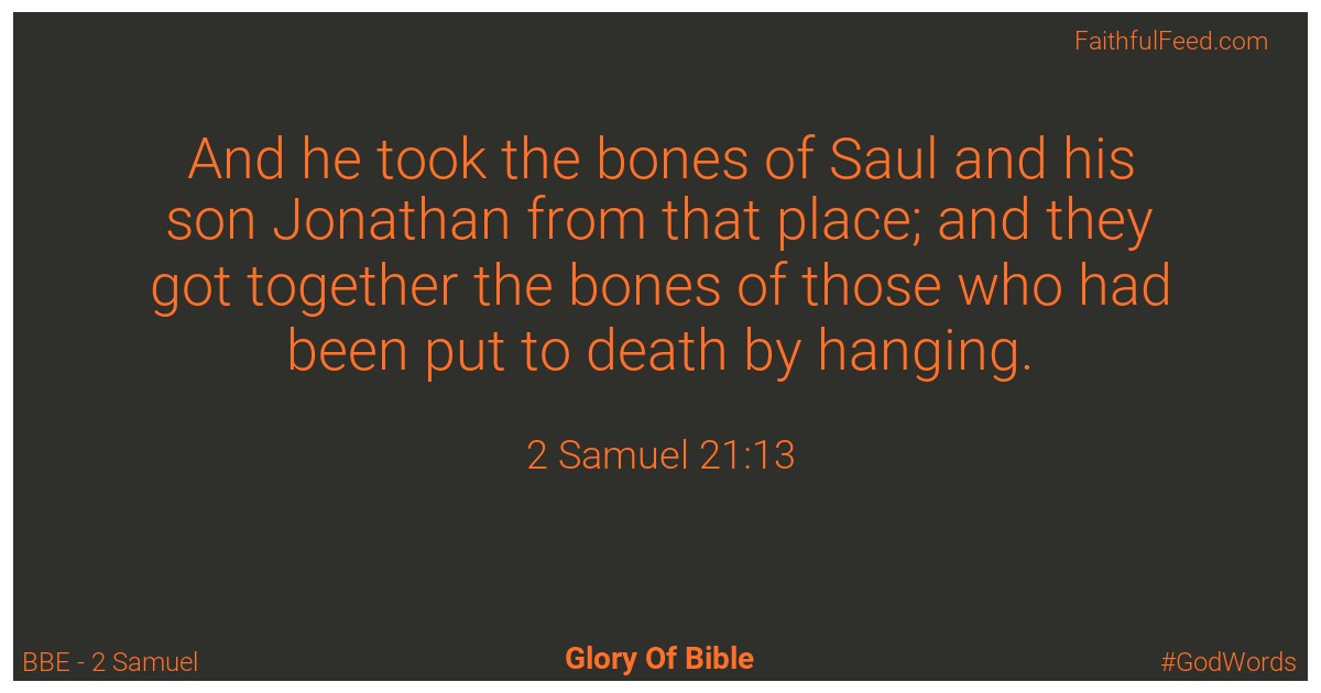 2-samuel 21:13 - Bbe