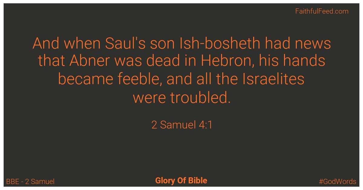 2-samuel 4:1 - Bbe