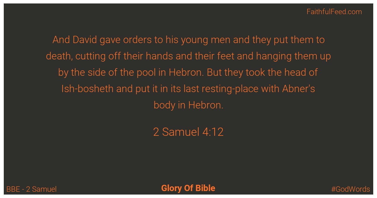 2-samuel 4:12 - Bbe