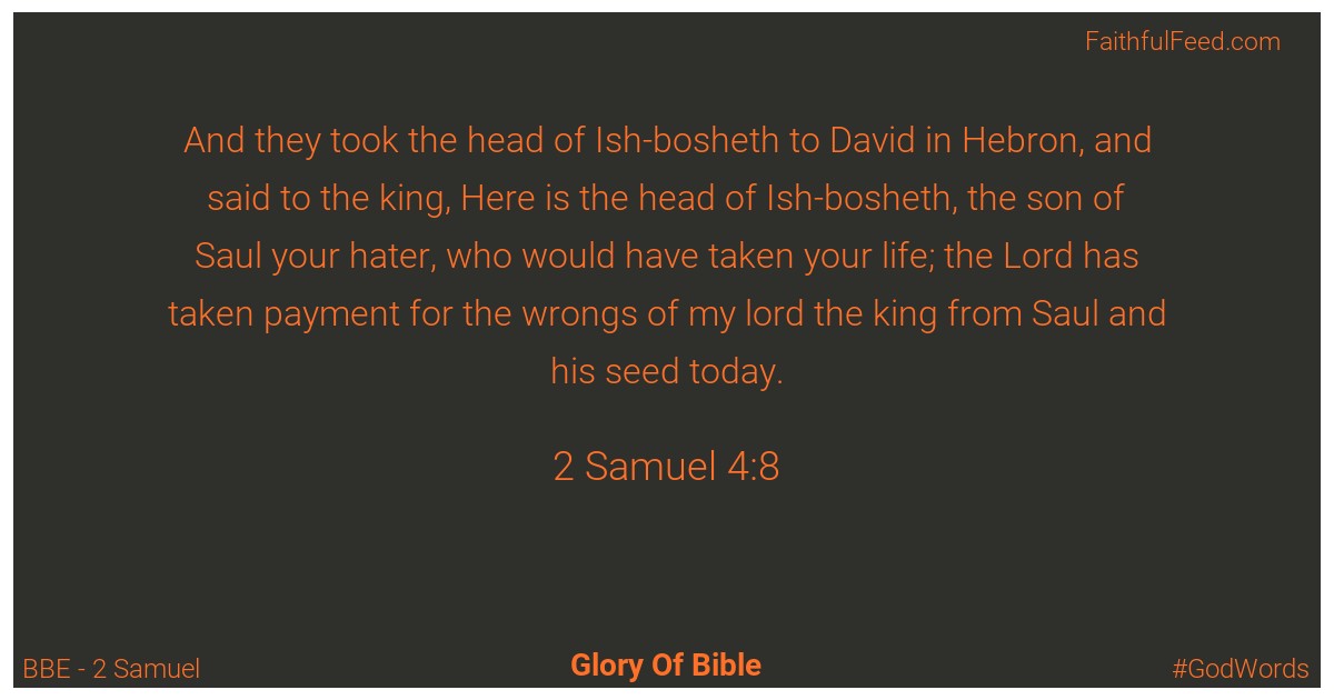 2-samuel 4:8 - Bbe