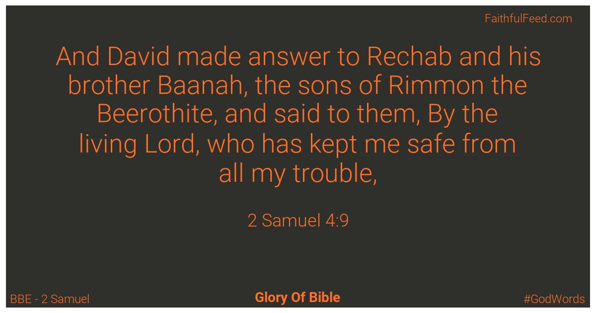 2-samuel 4:9 - Bbe