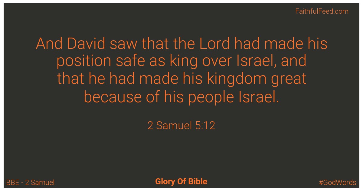 2-samuel 5:12 - Bbe