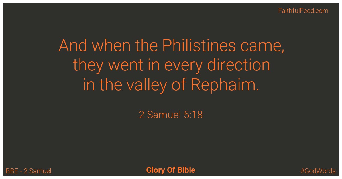 2-samuel 5:18 - Bbe