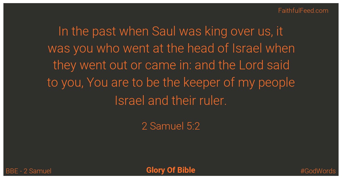 2-samuel 5:2 - Bbe