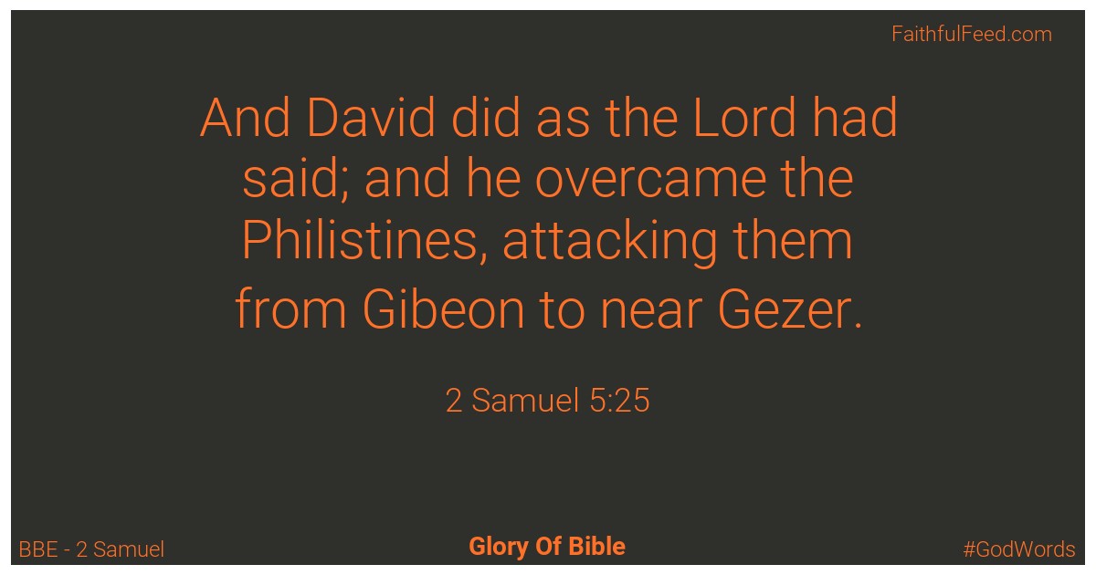 2-samuel 5:25 - Bbe