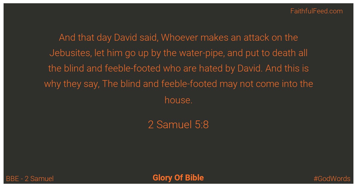 2-samuel 5:8 - Bbe