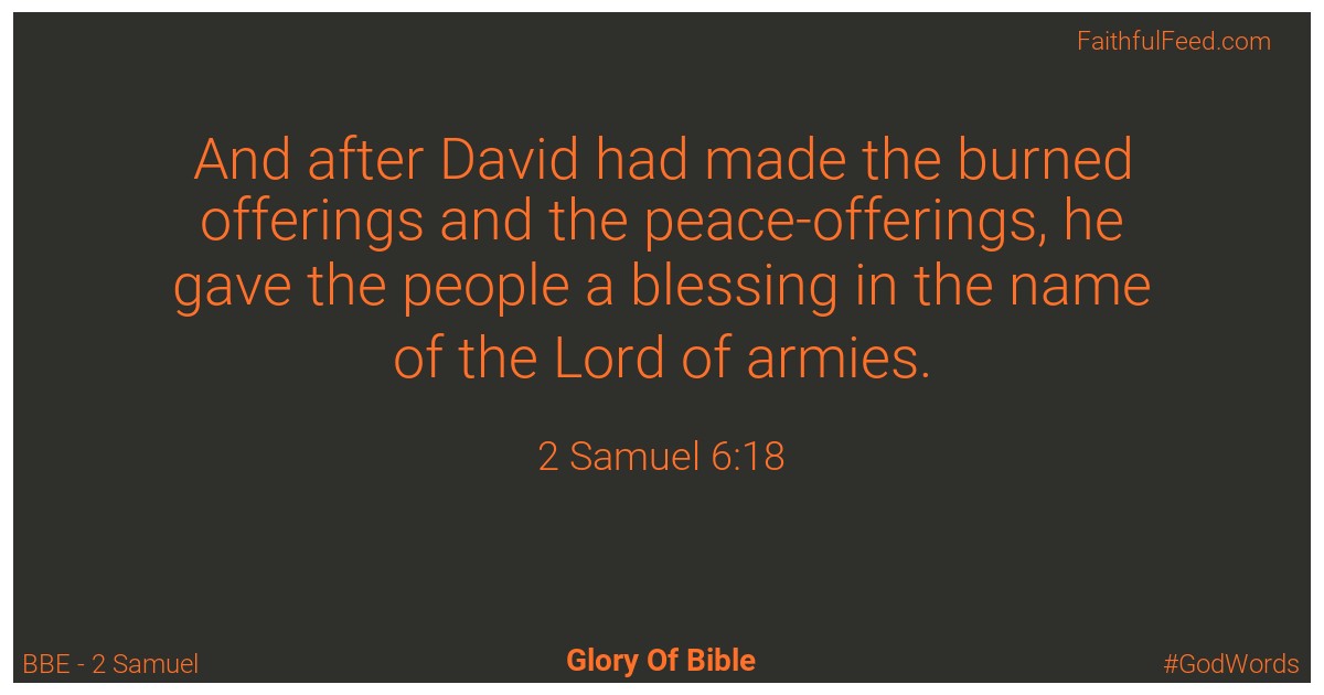 2-samuel 6:18 - Bbe