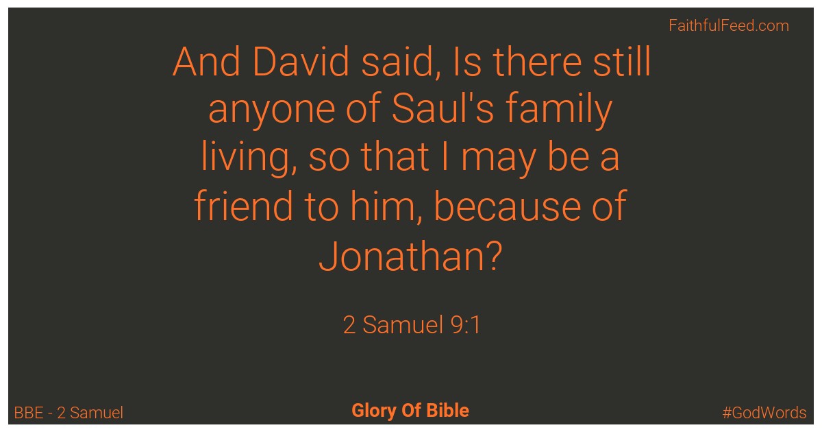 2-samuel 9:1 - Bbe