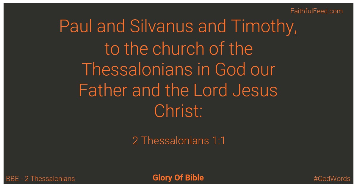 The Bible Verses from 2-thessalonians Chapter 1 - Bbe