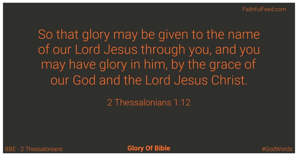 2-thessalonians 1:12 - Bbe