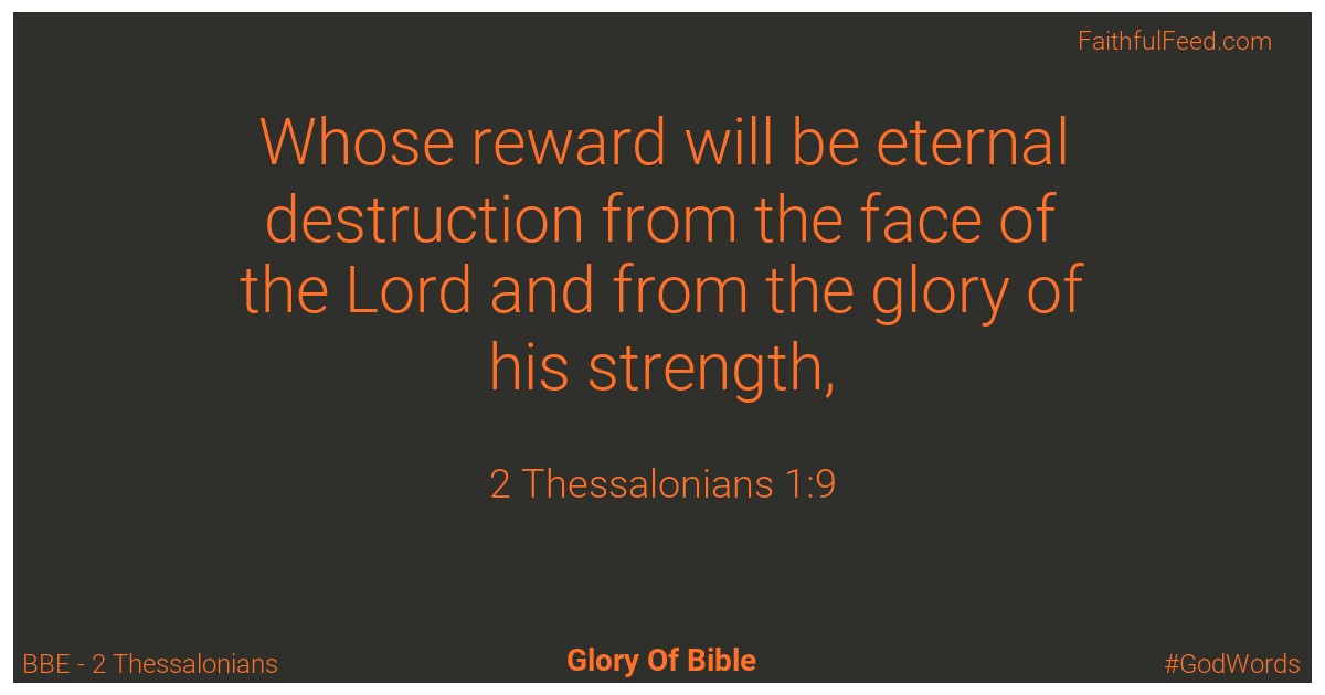 2-thessalonians 1:9 - Bbe