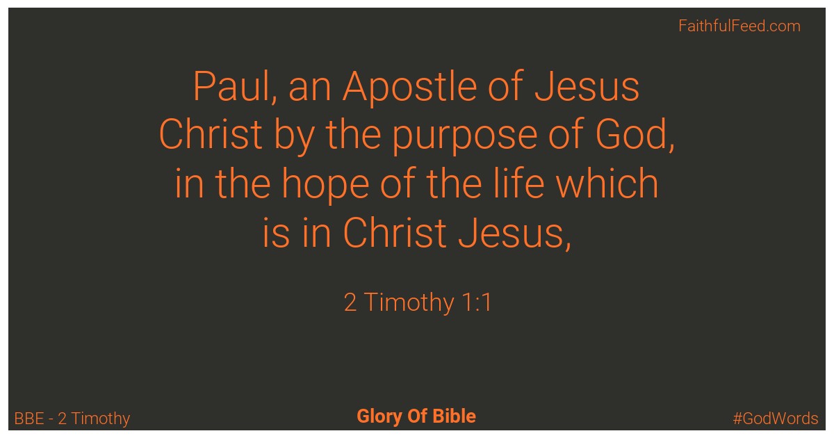 2-timothy 1:1 - Bbe